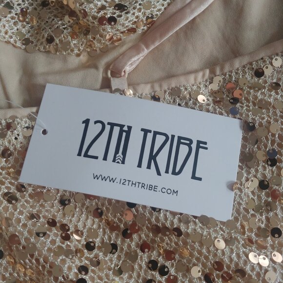 BRAND NEW 12th Tribe Ventura Sequin Crochet Mini Dress size M - Picture 9 of 12